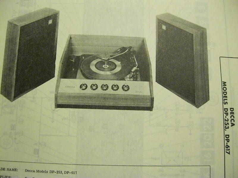 DECCA DP 253 & DP 617 PHONOGRAPH PHOTOFACT