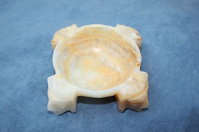 Beautiful Light Onyx Footed Ashtray 4.5 Diameter Wonderful 