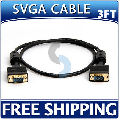 FT Premium SVGA VGA Monitor Male Extension Cable HD 15 pin DB15 