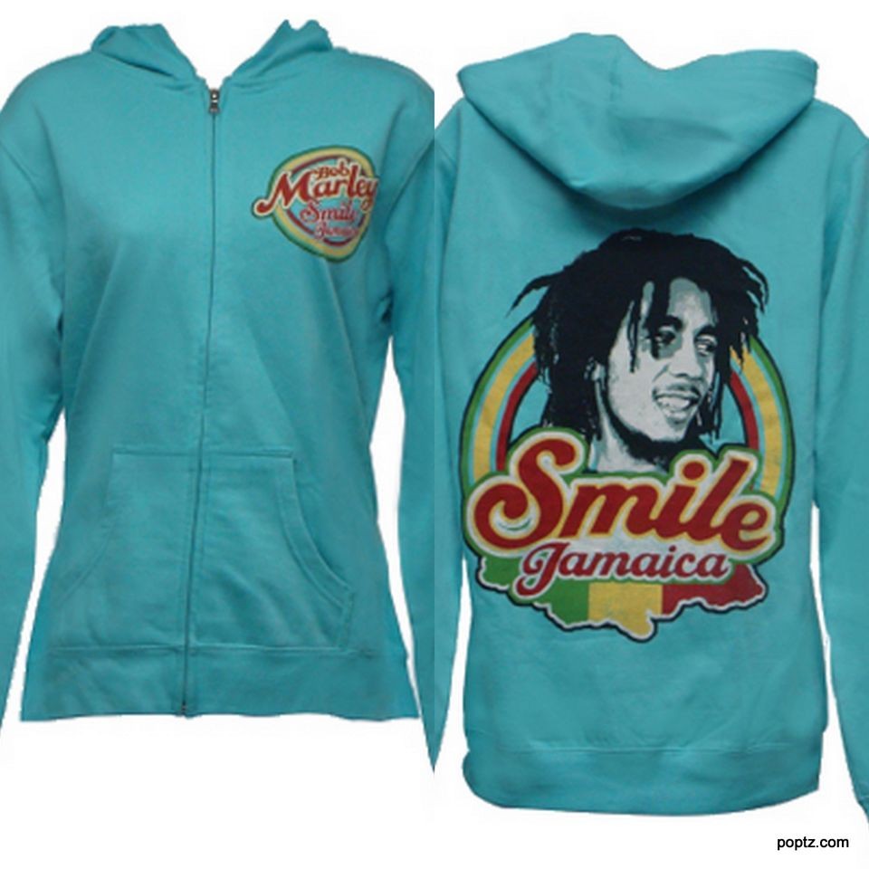 New Bob Marley & The Wailers Smile Jamaica Ladies Women SOFT Hoodie 