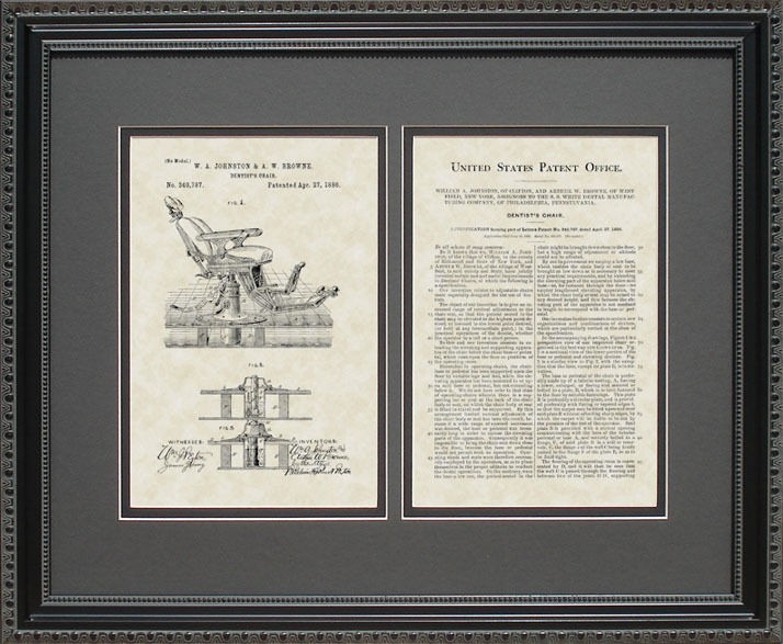 Patent Art   Dentist Chair   Dentist Dental Hygentist Assistant Print 