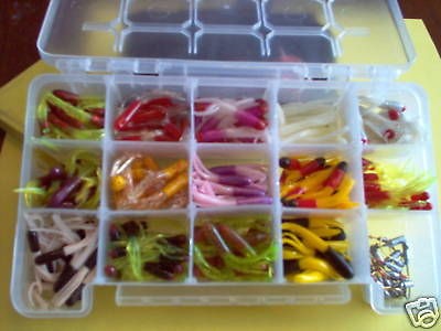 Fishing Tackle BOX,LURE,BAITS​,1.5`TUBE,JIGS​,SKIRTS,TACKLE 