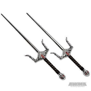   Iron Sais with Skull Handles   Martial Arts Weapons 2 Octagon Sai