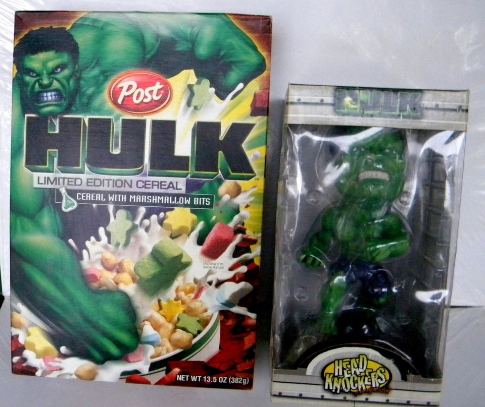 INCREDIBLE HULK Head Knockers 2003 FIGURINE/BOBBLEHEAD w POST CEREAL 