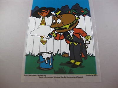 1978 McDonalds Window Cling/Sticker #1 Mayor McCheese