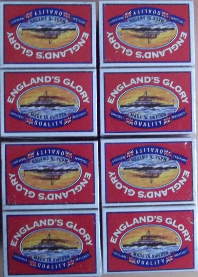   ENGLANDS GLORY MATCH BOXES 20 PACKS QUALITY STRIKE ANYWHERE MATCHES