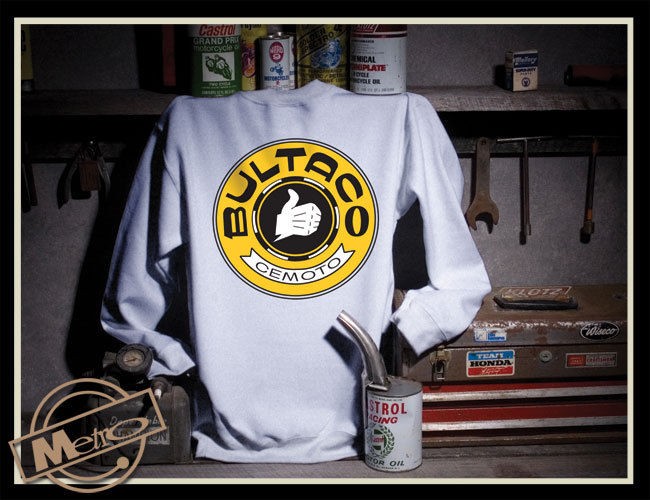 Metro Racing Bultaco Gold Vintage Flat Track Crew Sweatshirt