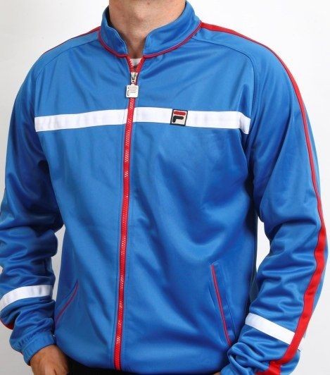 Fila Vintage Nunzio Retro 80s Tracksuit Top Royal Blue The Business S 