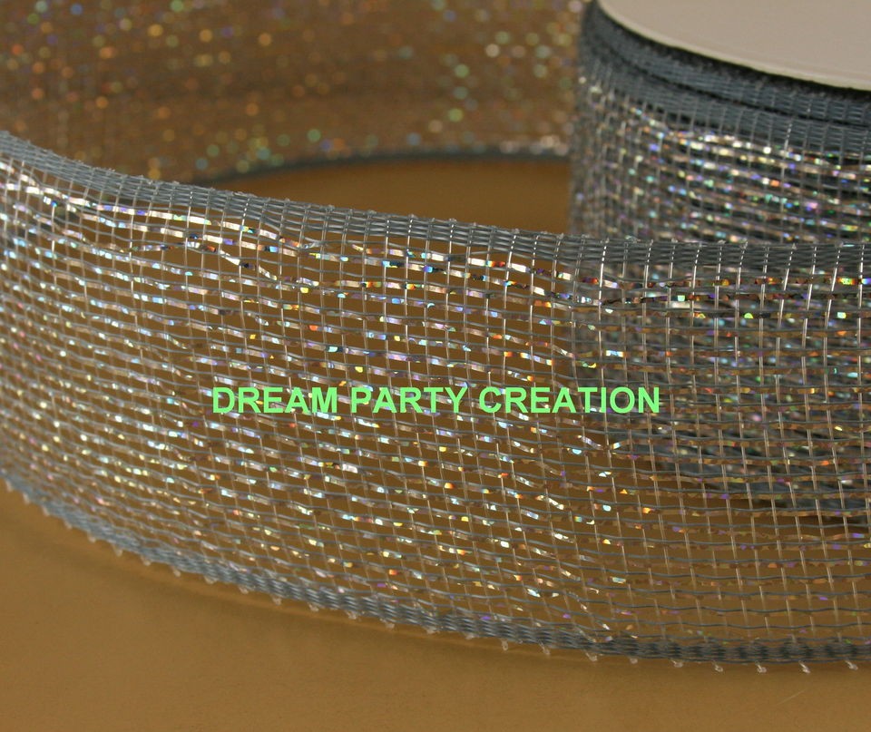 Shimmer METALLIC MESH Ribbon 3 Yards CHOOSE From 17 COLORS