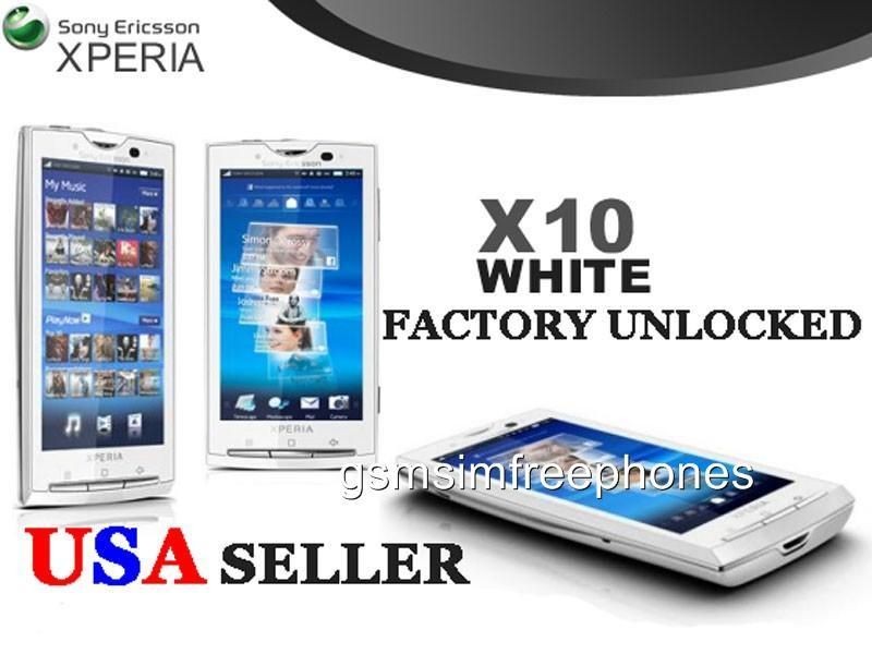 New Sony Ericsson Xperia X10 8MP GPS WIFI ANDROID V2.3 4 WVGA White 