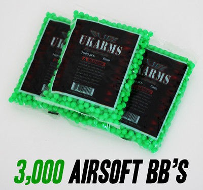 NEW 3000 GREEN AIRSOFT GUN BBS PALLETS AMMO 6MM .12G