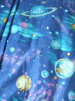 2Y x96 Sky universe galaxy Space Earth Blue Fabric boy/bedding quit 