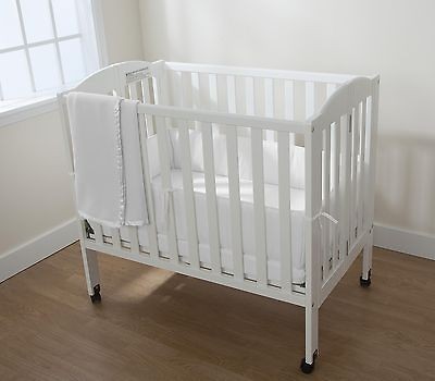 Piece Cotton Percale Porta (Mini) Crib Set   WHITE