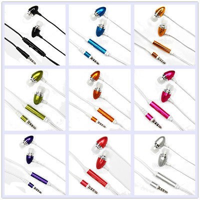   Remote Mic Metal Earphone iPhone Samsung Audio Jack Cell Phone Mobile