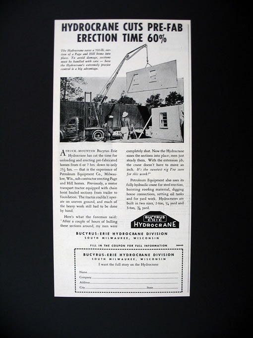   Glide All Sliding Doors Place Homes Prefab Houses house 1953 print Ad