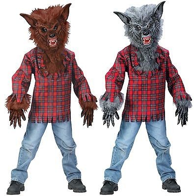 Werewolf FULL COSTUME Twilight Jacob MASK GLOVES SHIRT Kids Boys Brown 