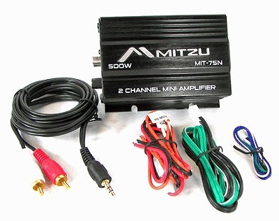   75N 2CH 500W CAR MOTORCYCLE ATV GOLF CART AUDIO AMPLIFIER  IPOD AMP