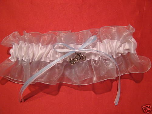 Blue & White Harley Garter Motorcycle Wedding Prom