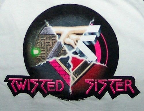 TWISTED SISTER cd cvr MORPHED LOGOS Official L/S Baseball SHIRT LRG 