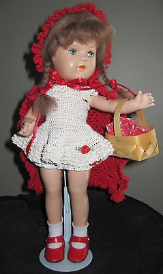 1930s RED RIDING HOOD 13 Doll   Perfect Sleepy Eyes