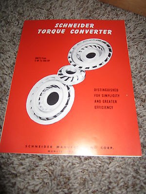 SCHNEIDER TORQUE CONVERTER FOR TRUCKS 1950S SALES BROCHURE