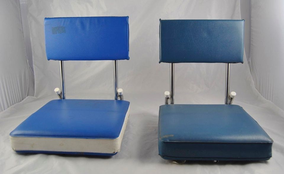 Lot of 2 Padded Blue Folding Air Force Academy Stadium Seats Kimberly 