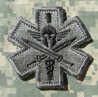   EMT EMS ARMY MILITARY MILSPEC MORALE COMBAT ACU DARK VELCRO PATCH