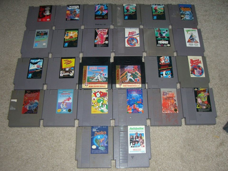   game NES lot Festers Quest, RBI Baseball 1&3 Tengen, Mario NINTENDO