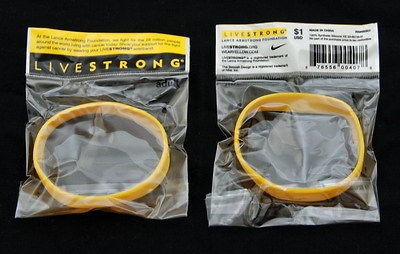 LIVESTRONG NIKE BRACELETS (2) ADULT NEW