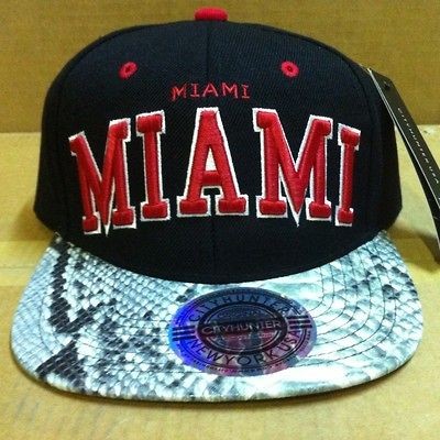   FLORIDA SNAKE SKIN STRAP BACK HAT CAP HEAT COLORS FLAT BILL CITY NWT