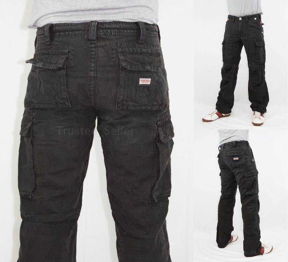 True Religion Brand Jeans Mens Casual Anthony Cargo Pants Trousers LT 