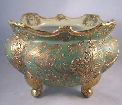 Nippon Footed Ferner with 4 Jeweled Butterflies & Lots of Gold Maple 