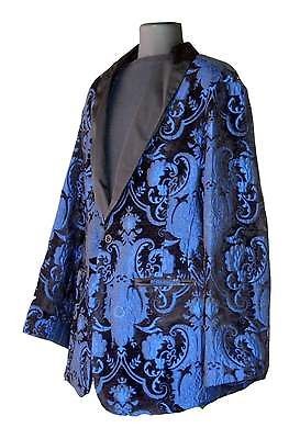 NEW Very Blue Paisley Drape Smoking Jacket by NINE DEEP Clothing