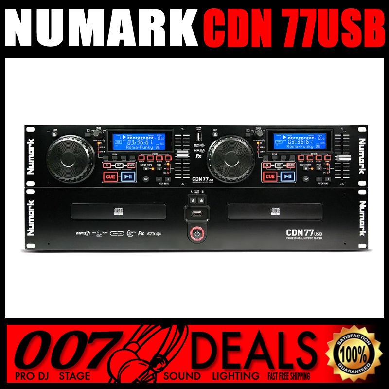 NUMARK PRO AUDIO DJ PA RACK MOUNTABLE CD  PLAYER CDN77USB