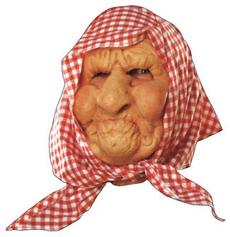   Mens Don Post Studios Old Lady With Scarf Mask, 1 Size Halloween
