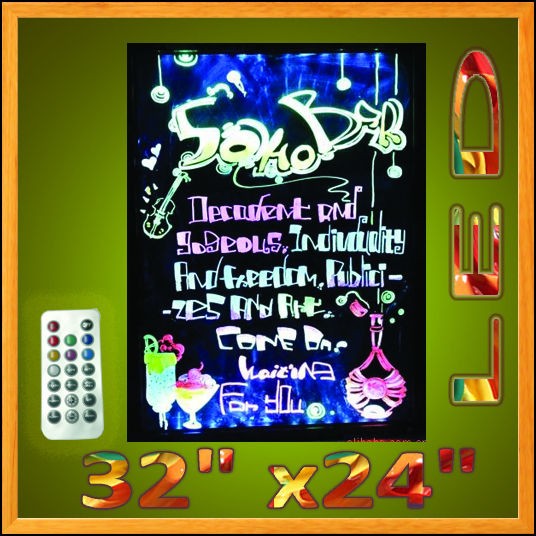 32x24 Remote Flashing LED Writing Board Menu Sign Illuminated Menu 