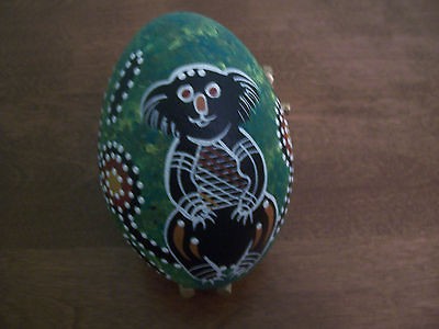 Australia Aboriginal Handpainted Koala Bear Signed Jilgi Emu Egg