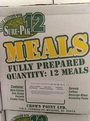   Meals Ready to Eat) Sure Pak 12 MRE Camping Military Survival Boating