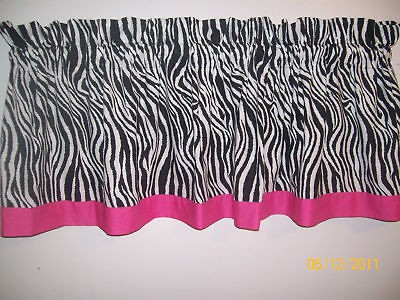 64x15 Zebra with hot pink hem valance will ship within 24 hours