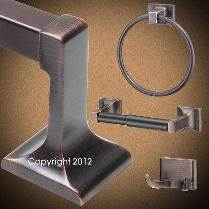 Oil Rubbed Bronze Bathroom Hardware Accessory 4 Pc Set