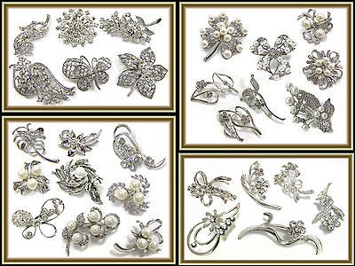 50 pc Vintage Style PINS Brooches RINGS Faux PEARL Bling Wedding 