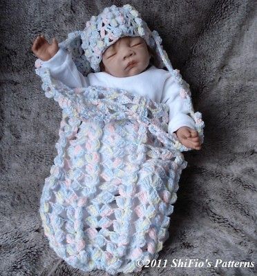 BABY COCOON PAPOOSE CROCHET PATTERN REBORN PATTERN #167