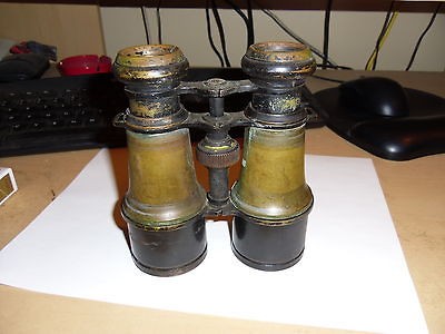 Vintage French Brass Military Binoculars   Verdi, Paris