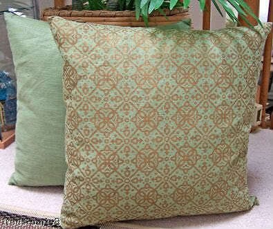 Pier 1 Feather/Down Linen Diamond Pillow Green  New Home Decor