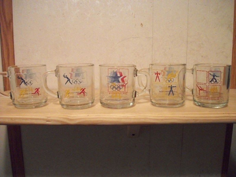 LOT OF 5 MCDONALDS 1984 OLYMPICS MUGS