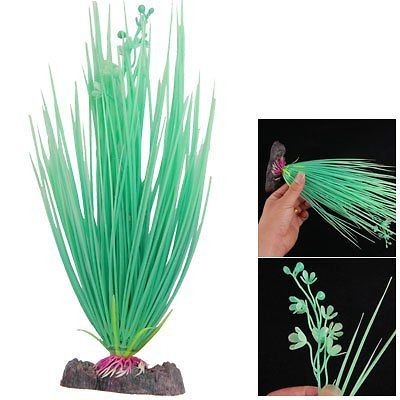   Glow in the Dark Aquarium Fish Tank Aquascaping Green Plastic Plant