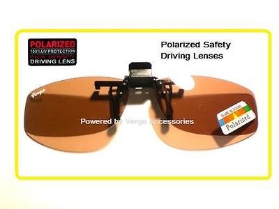 Polarized Clip On Flip Up Driving Safety Sunglasses 100% UV Protection