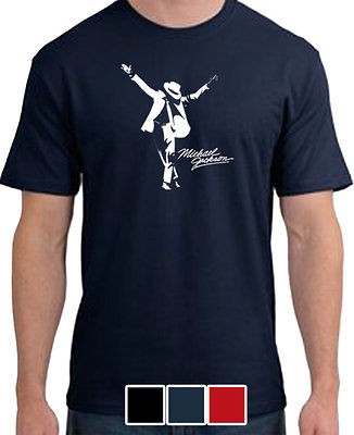   JACKSON NAVY BLUE LARGE MENS T SHIRT POP MUSIC ROCK KING DANCE DISCO