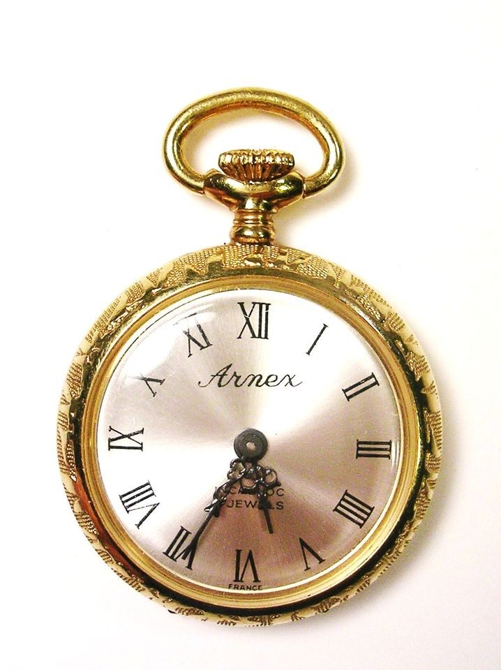 VINTAGE GOLD PLATE ARNEX POCKET WATCH 17 JEWELS INCABLOC FOR REPAIR