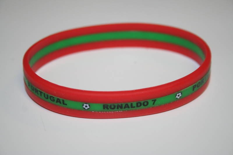 PORTUGAL RONALDO 2 COLOR LAYERED SILICONE BRACELET NEW